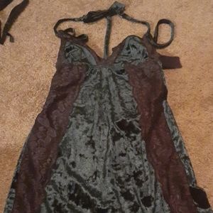 Green velvet chemise
